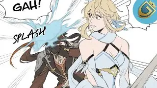 Zhongli Gets Wet | Genshin Impact Comic Dub | CrownieShorts