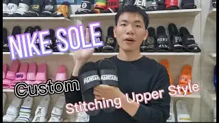 NIKE SOLE l Custom Slides l Text Upper