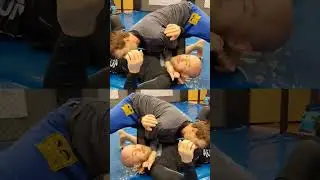 Street choke: cross t-shirt choke from side control #bjj