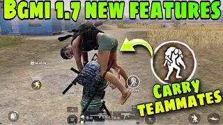 NEW Feature Carry Teammates and enemies PIGGYBACK Feature in BGMI and PUBG MOBILE 1.7 UPDATE