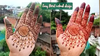 Floral mehndi design using dahalia flower | latest mehndi design 2025 | Simple mehndi design