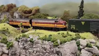BLI Boston & Maine 4266 & 4268 with a hot shot of autos and caboose transfer.