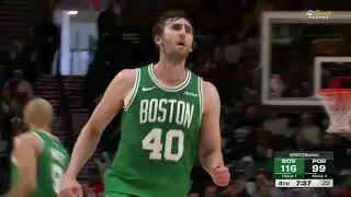 Luke Kornet BARKING after lefty putback slam