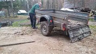 Выгружаю каретку от дт-75 и мою прицеп мини мойкой KARCHER после копа