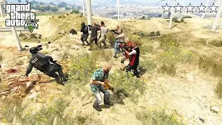 GTA 5 - Michael And Friends FIVE STAR ASSAULT RIFLE COP BATTLE! (GTA V Funny Moments)