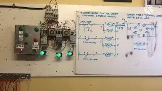 Start stop station motor control , 3 motors sequence start with two timers OMRON on delay.