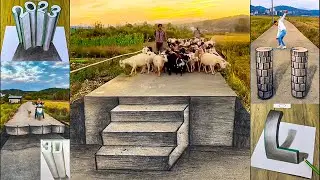 3D Art Work Painting On The Road