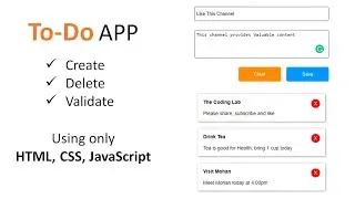 To-Do App using HTML, CSS and JavaScript | Build Real and Simple To-Do app | To-Do App in JavaScript