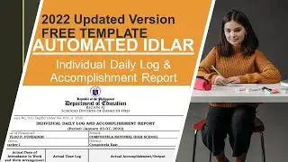 FREE| Individual Daily Log and Accomplishment Report (IDLAR) Automated| Updated Version| 2022