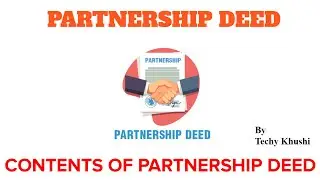 What is Partnership Deed ? Contents of Partnership Deed in Hindi | Business Organization 2023.