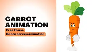 Carrot animation - free to use - green screen animation