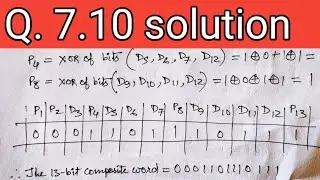 Q. 7.10: Given the 8‐bit data word 01011011, generate the 13‐bit composite word for the Hamming code