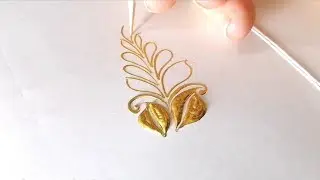 Beautiful henna design with golden paint.