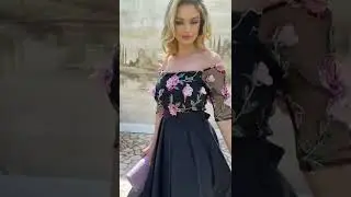 Rochie de ocazie StarShinerS in clos asimetric din voal si dantela cu flori in relief🥰