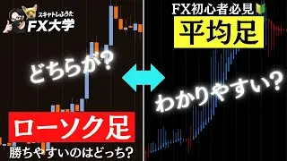 【FX】ドル円・株・チャート分析に使える！ローソク足と平均足の特徴と実践に活かせるポイントをわかりやすく解説！比較動画