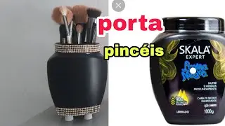 DIY:FIZ UM PORTA PINCÉIS MUITO LINDO E FÁCIL!