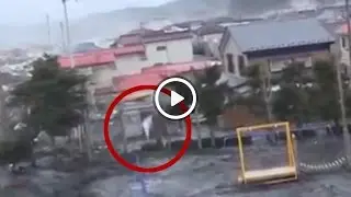 НЕЧТО, НЕВЕРОЯТНОЕ ВЫПРЫГНУЛО ИЗ ВОДЫ ВО ВРЕМЯ ЦУНАМИ В ЯПОНИИ