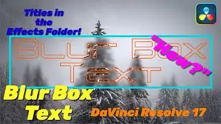 Blur Box Text - Title in the Effects Folder - Davinci Resolve 17