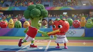 🍎Fruit School Olympics! | Funny Talking Fruits Cartoon | Kids Teamwork | 3D Animated Preschool Story