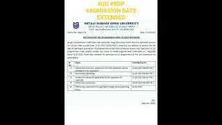 NSOU UG/BDP ADMISSION DATE EXTENDED 2022 FOR ARTS & COMMERCE