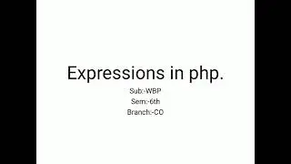 Expressions in php.