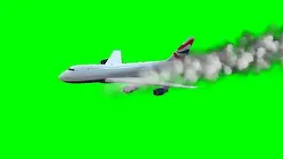 Airplane crash green screen video