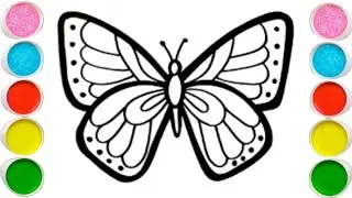 How to draw Butterfly easy step by step for beginners | Butterfly drawing and coloring tutorials