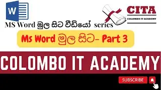 MS WORD Basics in Sinhala | MS WORD මුල සිට සරලව සිංහලෙන් | Entering Text - Part 3