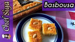Easiest way to make super delicious BASBOUSA!!! - ASMR