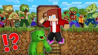 Mikey & JJ Escaping from a Zombie Apocalypse in Minecraft Challenge! (Maizen Mizen Mazien)