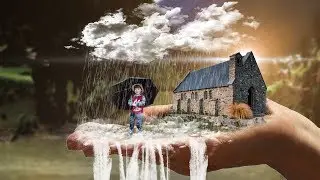 3D Hand Pop out Effect | Water Fall Effect | Photoshop Tutorial