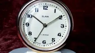 Часы будильник слава slava 11 jewels made in ussr