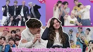 First Time Reacting to Relay Dances (NCT DREAM, TXT, ATEEZ, BLITZERS) | K-POP Reaction