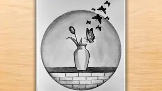 Pencil Drawing in a Circle | Easy Pencil Drawing | Simple Drawings | Circle Drawing Easy
