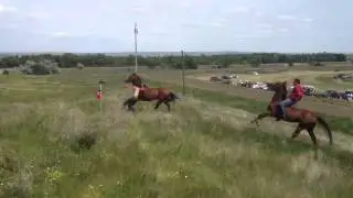 Capturing the flag race held to honor the Lakota Cheyenne A