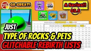 Glitchable List + Types of Pets 🐾 and Rocks 🪨 | Roblox Muscle Legends 🌟💥