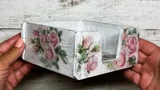 Декупаж салфетницы , ручная работа.  Decoupage napkin holder , handmade.