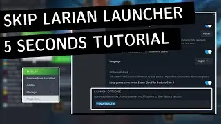 How to skip Larian launcher | Baldur's Gate 3