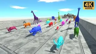 Race to eat 30 Neon Mammal Animals - Animal Revolt Battle Simulator