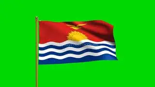 Kiribati National Flag HD | World Countries Green Screen Flag animation loop | Royalty Free Footages