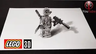 КАК нарисовать Deadpool  Lego 3D ПРОСТЫМ КАРАНДАШОМ 🔫