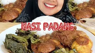 NASI PADANG LAUKNYA MARUK | RENDANG SEMUR JENGKOL GULAI TELOR PERKEDEL #asmreating #asmrnasipadang