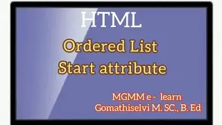 Start Attribute in HTML, start attribute using Ordered list... tamil