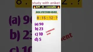 REASONING QUIZ CHALLENGE FOR GENIUS #trending #shortvideo @RankersGurukul @RWACivilServices