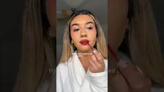 trying bella hadid’s red lipstick 💋💄