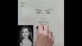 Drawing Kate Winslet's portrait using Hana arte method 😍/ tutorial