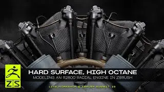 ZBrush Summit (2023) Workshop PROMO // Modeling A R2800 Radial Engine in ZBrush