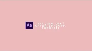 falling text | after effects tutorial