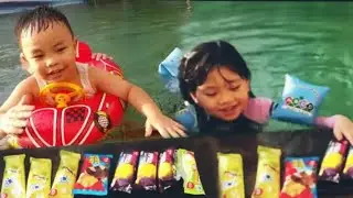 PESTA ES KRIM di KOLAM RENANG!! vlog iellezael