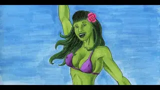 CHRONAL COMPRESSION Bettie Page as She Hulk